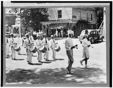 Charlotte Court House, Virgínia, 1943, Banda Central do Ensino Médio, Rua Principal, Bateria comprar usado  Enviando para Brazil