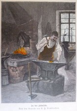 Kolorierter holzstich schmiede gebraucht kaufen  Memmingen