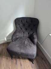 Suede black armchair for sale  THATCHAM