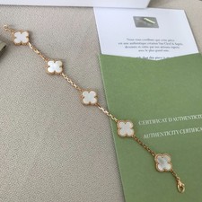 Autêntica Van❀Cleef❀Arpels ALHAMBRA ouro rosa 18K e pulseira em madrepérola, usado comprar usado  Enviando para Brazil
