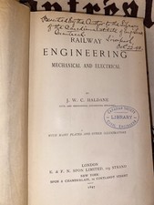 Railway Engineering Mechanical and Electrical J. W. C Haldane 1897 SIGNED Book comprar usado  Enviando para Brazil
