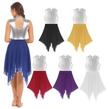 Vestido feminino performance moderno rolo de gelo figura patinação roupa de dança irregular comprar usado  Enviando para Brazil