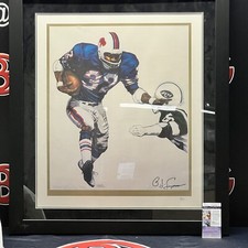 Litografia emoldurada autografada OJ Simpson Buffalo Bills certificado de autenticidade JSA comprar usado  Enviando para Brazil