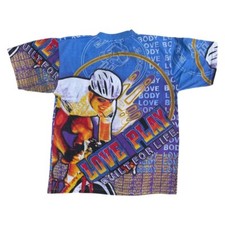 Usado, Camisa Vintage Anos 90 Estampa Total Corpo de Ciclista Amor - Tamanho G Bicicleta Triatlo comprar usado  Enviando para Brazil
