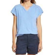 Camiseta Manga Curta Nordstrom 2021 Ponto Escada Azul Claro Tamanho XXS Caslon NOVA comprar usado  Enviando para Brazil