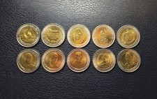 Usado, Tailândia 5 peças conjunto de moedas, 10 baht bimetálico, UNC comprar usado  Enviando para Brazil