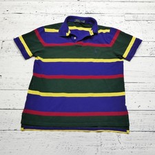 Camisa polo masculina listrada verde azul vermelha amarela tamanho grande Ralph Lauren ajuste personalizado comprar usado  Enviando para Brazil