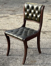 Green leather buttoned for sale  SAWBRIDGEWORTH