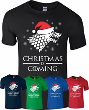 CAMISETA NATAL ESTÁ CHEGANDO GAME OF THRONES NATAL PAPAI NOEL MASCULINA FEMININA INFANTIL  comprar usado  Enviando para Brazil