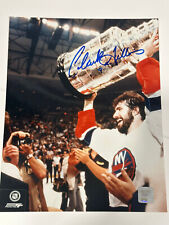 Foto assinada 8x10 Frozen Pond Clark Gillies HOF NY Islanders **Falecido**, usado comprar usado  Enviando para Brazil