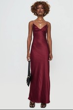 Vestido maxi princesa Polly borgonha cetim tamanho 6 | Vestido slip com alça de espaguete novo sem etiquetas comprar usado  Enviando para Brazil