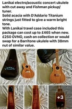 Lanikai concert ukelele. for sale  LYMM