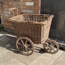 Antique wicker cart for sale  HINCKLEY