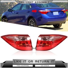 For 2014-2016 Toyota Corolla Outer Tail Lights Brake Lamps Left+Right Red Clear, usado comprar usado For 2014-2016 Toyota Corolla Outer Tail Lights Brake Lamps Left+Right Red Clear, usado comprar usado  Enviando para Brazil