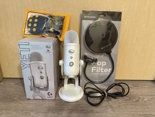PACOTE - Microfones azuis Yeti microfone USB PLUS POP filtro, pára-brisas, cabo comprar usado  Enviando para Brazil