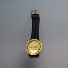 Vintage Cassant Masculino GMT Relógio Retrô Exclusivo Mostrador Dourado Couro Preto comprar usado  Enviando para Brazil