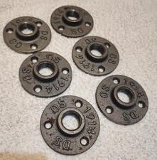 Decoração de flange de piso de tubo de metal preto 1/2" 3 furos - pacote com 6, usado comprar usado  Enviando para Brazil