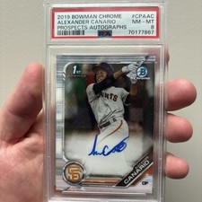 2019 1º Bowman Chrome Alexander Canario PSA automático 8 quase perfeito-perfeito comprar usado  Enviando para Brazil