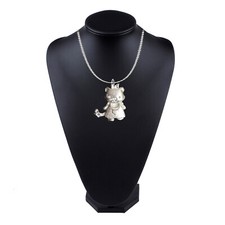 Colar de meio-fio folheado a prata estanho inglês 2,1X2,5cm raposa fofa FT506, usado comprar usado  Enviando para Brazil