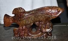 Estátua de peixe Fengshui Arowana rara antiga chinesa esculpida em jade palácio da dinastia 7,4" comprar usado  Enviando para Brazil
