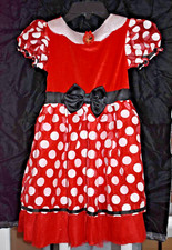 Vestido de bolinhas vermelho Disney Minnie Mouse fantasia de Halloween meninas brilhantes P 4-6, usado comprar usado  Enviando para Brazil