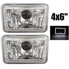 Faróis de halogênio projetor halo LED branco 4X6" cristalino 2 peças comprar usado  Enviando para Brazil