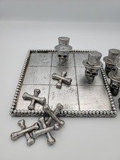 Conjunto Skull & Bones Tic Tac Toe Resina Prata Cor Gerson Halloween Gótico Como Está comprar usado  Enviando para Brazil