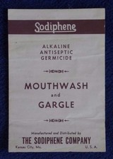 Vintage sodiphene mouthwash for sale  Hummelstown