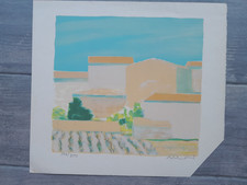 Lithographie originale signée d'occasion  Locminé