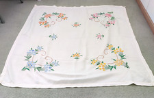 Vintage tablecloth embroidered for sale  BEDFORD