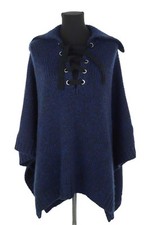 Poncho laine bleu d'occasion  France