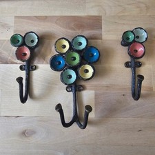 Ganchos decorativos de parede de papoulas fundidas cabide de metal conjunto de 3 peças, usado comprar usado  Enviando para Brazil
