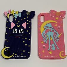 Lote de 2 fundas protectoras de silicona Sailor Moon Moon para iPhone X / XS paquete 3D segunda mano  Embacar hacia Argentina