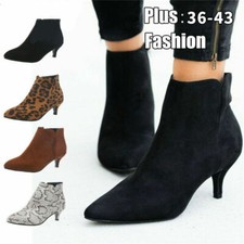 Chelsea Botines Bajo Medio Gatito Tacón Otoño Cremallera Punta Botines Zapato Talla Mujeres segunda mano  Embacar hacia Mexico