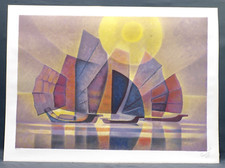 Grande lithographie couleurs d'occasion  Langres
