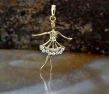 Pingente redondo simulado de diamante 1 quilate folheado a ouro amarelo 14K PRATA, usado comprar usado  Enviando para Brazil