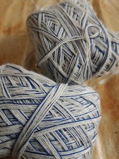 Designergarn blau weiß gebraucht kaufen  Mühlhausen-Umland