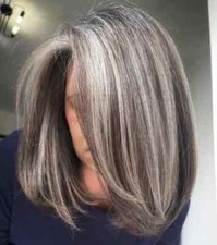 Perucas 100% cabelo humano frente de renda perucas curtas bob cinza loiro destaques perucas 12" comprar usado  Enviando para Brazil