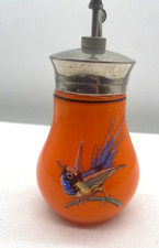 Usado, Enots England Art Glass esmalte atomizador frasco de perfume pintado à mão pássaro antigo comprar usado  Enviando para Brazil