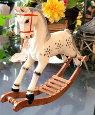 Cauda de cabelo trançada cavalo de balanço esculpida em madeira pintada à mão vintage comprar usado Cauda de cabelo trançada cavalo de balanço esculpida em madeira pintada à mão vintage comprar usado  Enviando para Brazil