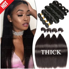 Usado, Extensões de cabelo humano virgem brasileira 8A 100G/pacote trama reta grossa comprar usado  Enviando para Brazil