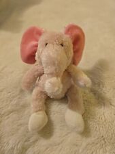 Raro HTF Rosa Baby Prestige Pelúcia Elefante Costurado Olhos Marrons e Parte Inferior de Pellet Sorriso comprar usado  Enviando para Brazil