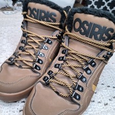 Sapatos masculinos de skatista Osiris NYC 83 marrom shearling pele sintética 10,5 Y2K mostarda com cadarço, usado comprar usado  Enviando para Brazil