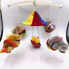 Berço musical Dakin Baby Things circo móvel vintage 1985 pelúcia cores primárias comprar usado  Enviando para Brazil
