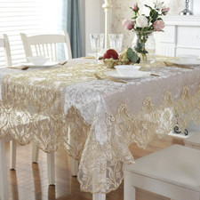 Toalha de mesa Europa luxo bordada capa de mesa veludo dourado flor renda comprar usado  Enviando para Brazil