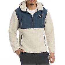 Usado, Pulôver Hurley meio zíper Sherpa Anorak jaqueta com capuz, osso/marinho, tamanho pequeno comprar usado  Enviando para Brazil