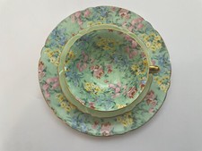Shelley OLEANDER Melodia Trio Bone China Pires Xícara De Chá Placa & Conjunto De Três Peças, usado comprar usado  Enviando para Brazil