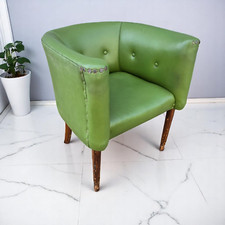 Vintage green leather for sale  ROYSTON