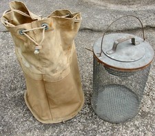 Usado, Balde balde de isca de peixe vintage L.L.Bean minnow em estojo de pano comprar usado  Enviando para Brazil