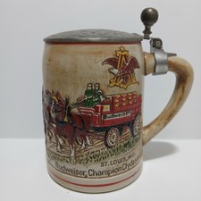 Caneca vintage 1980 Budweiser Champion Clydesdales Ceramarte cerveja Stein com tampa comprar usado  Enviando para Brazil